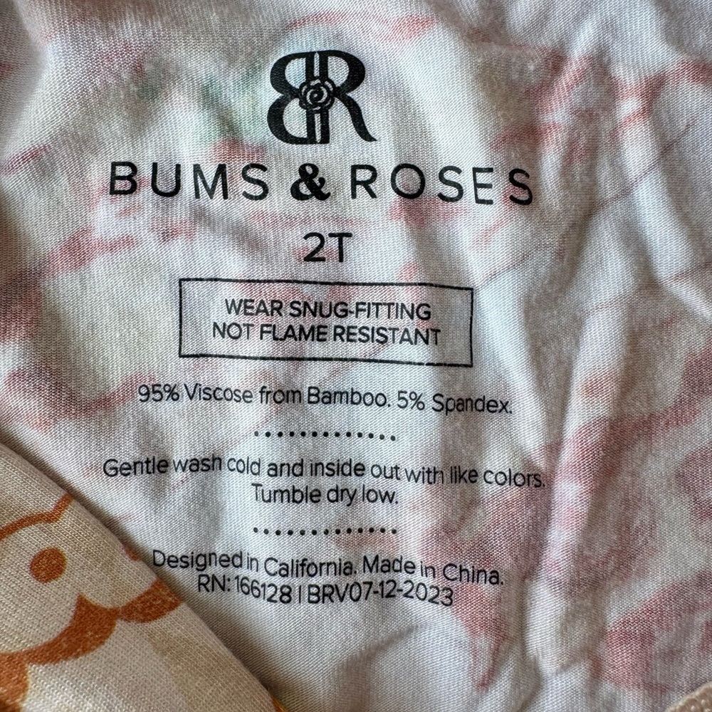 Bums & Roses Little Pizza Heaven Convertible One Piece Sz 2 NWOT Bamboo unisex - Picture 3 of 8
